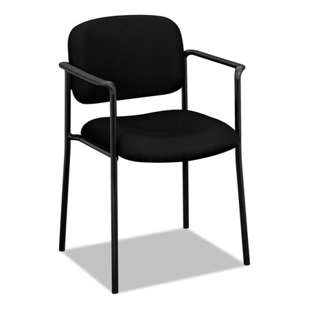 Hon Basyx Scatter Stacking Guest Chair, Black Back, 23-1/4 in W 21" L 32-3/4" H, Fixed, Fabric Seat VL616VA10